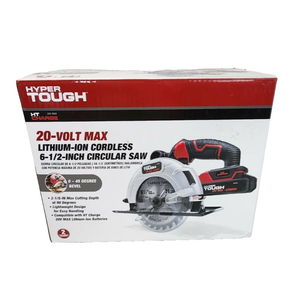 Hyper Tough 20 Volt Max Cordless Lithium Ion Circular Saw 6 1/2 Inch Blade